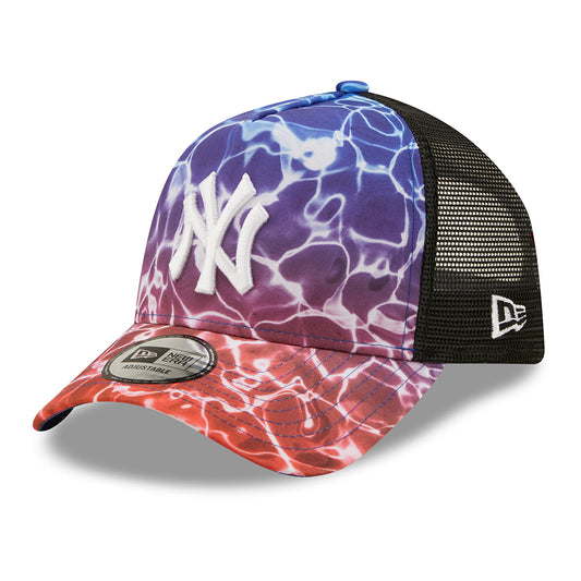 New Era 9FORTY A-Frame New York Yankees Trucker Cap - Summer City - Lila-Schwarz