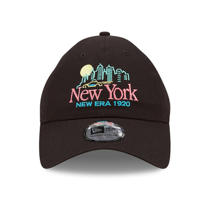 New Era 9TWENTY New York Baseball Cap - Script Casual Classic - Schwarz