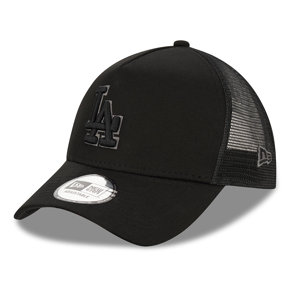 New Era 9FORTY A-Frame L.A. Dodgers Trucker Cap - MLB Black On Black - Schwarz