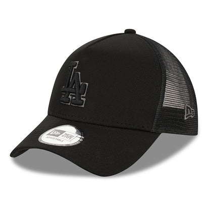 New Era 9FORTY A-Frame L.A. Dodgers Trucker Cap - MLB Black On Black - Schwarz