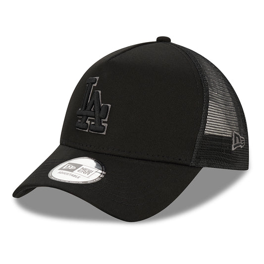 New Era 9FORTY A-Frame L.A. Dodgers Trucker Cap - MLB Black On Black - Schwarz