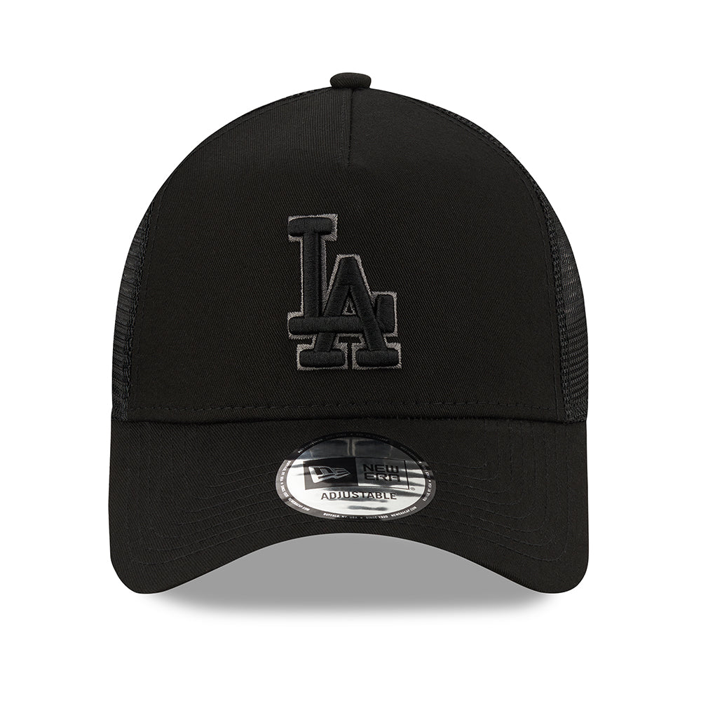 New Era 9FORTY A-Frame L.A. Dodgers Trucker Cap - MLB Black On Black - Schwarz