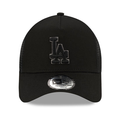 New Era 9FORTY A-Frame L.A. Dodgers Trucker Cap - MLB Black On Black - Schwarz