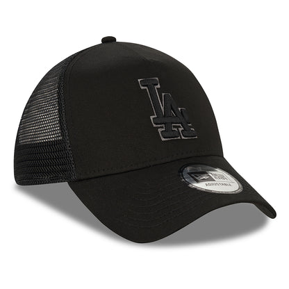 New Era 9FORTY A-Frame L.A. Dodgers Trucker Cap - MLB Black On Black - Schwarz