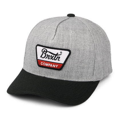 Brixton Linwood C NetPlus MP Snapback Cap - Grau Melliert-Schwarz