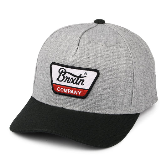 Brixton Linwood C NetPlus MP Snapback Cap - Grau Melliert-Schwarz