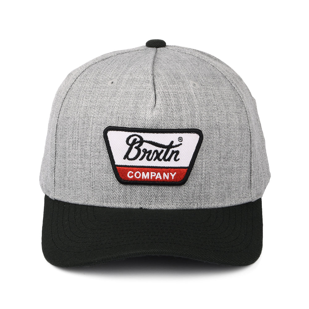 Brixton Linwood C NetPlus MP Snapback Cap - Grau Melliert-Schwarz