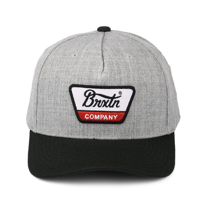 Brixton Linwood C NetPlus MP Snapback Cap - Grau Melliert-Schwarz