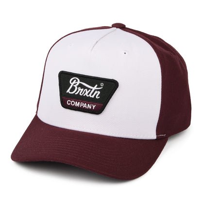 Brixton Linwood C NetPlus MP Snapback Cap - Weiß-Mahagoni