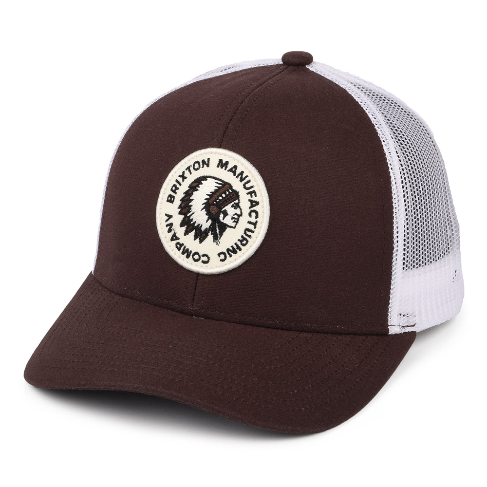 Brixton Rival Stamp NetPlus MP II Trucker Cap - Mahagoni-Weiß