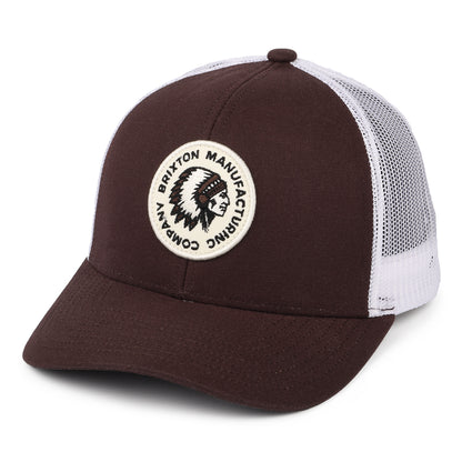 Brixton Rival Stamp NetPlus MP II Trucker Cap - Mahagoni-Weiß