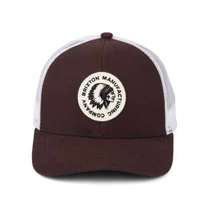 Brixton Rival Stamp NetPlus MP II Trucker Cap - Mahagoni-Weiß