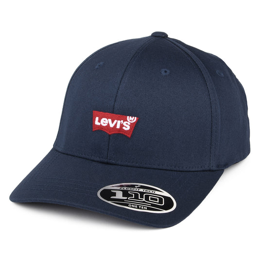 Levi's Mid Batwing Flexfit Baseball Cap mit leerem Etikett - Marineblau