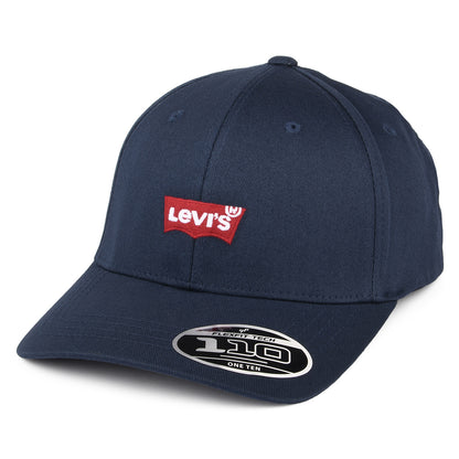 Levi's Mid Batwing Flexfit Baseball Cap mit leerem Etikett - Marineblau
