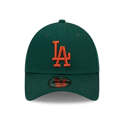 New Era 9FORTY L.A. Dodgers Baseball Cap - MLB League Essential - Dunkelgrün-Rostrot