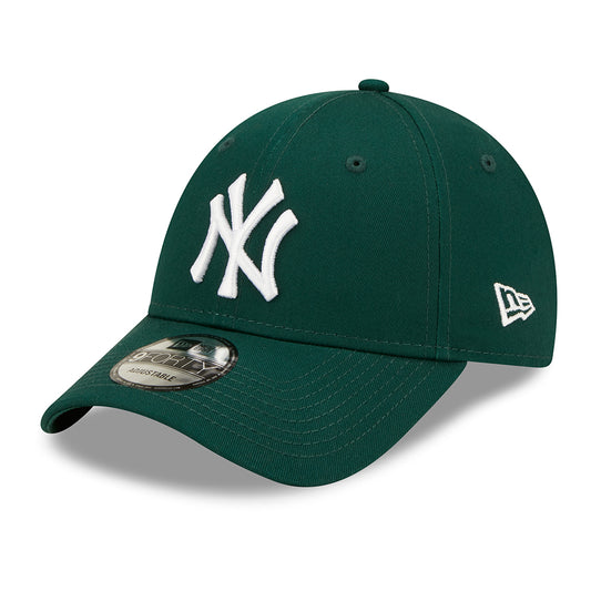 New Era 9FORTY New York Yankees Baseball Cap - MLB League Essential II - Dunkelgrün-Weiß