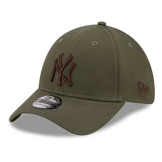 New Era 39THIRTY New York Yankees Baseball Cap - MLB League Essential II - Olivgrün-Braun