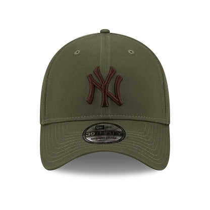 New Era 39THIRTY New York Yankees Baseball Cap - MLB League Essential II - Olivgrün-Braun