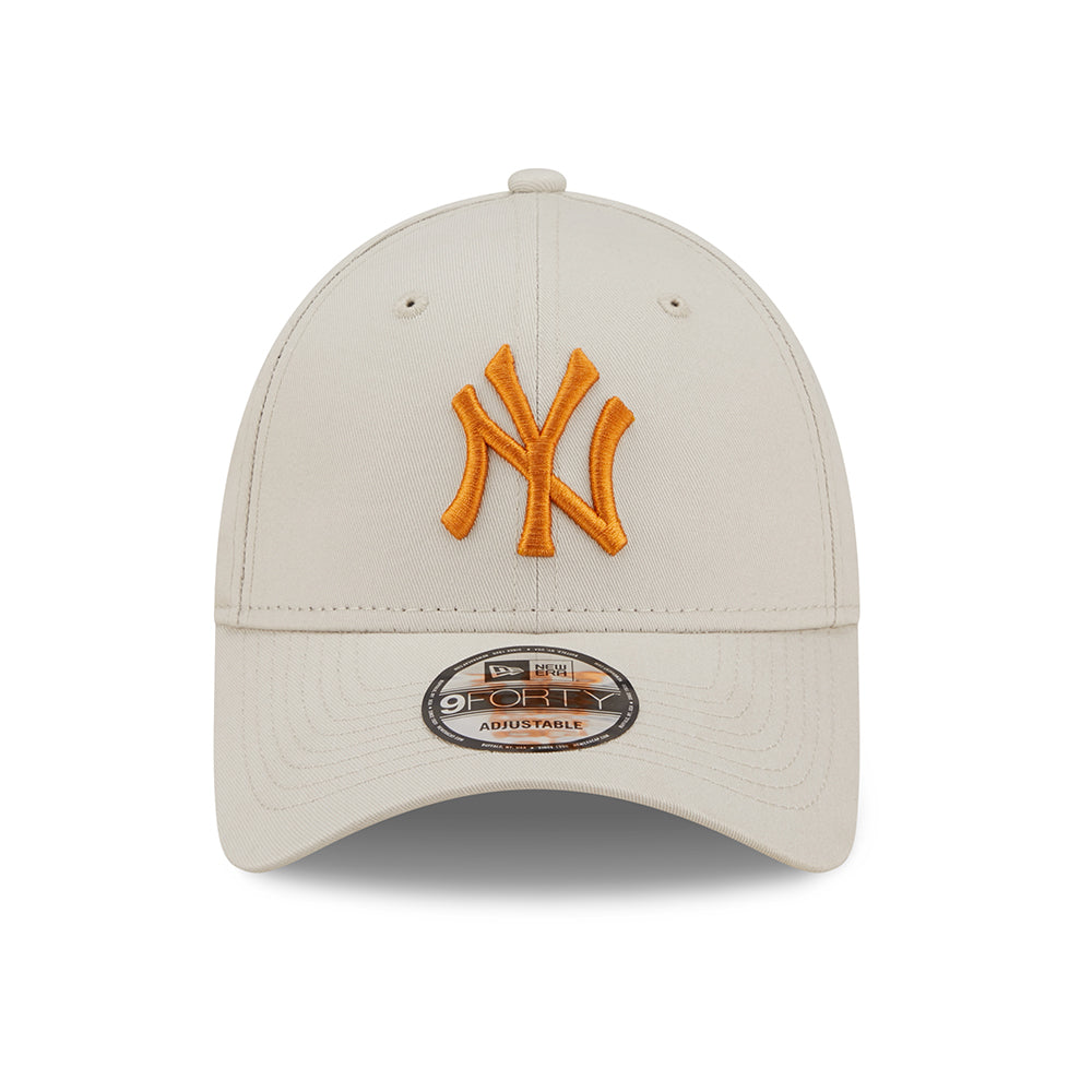 New Era 9FORTY II New York Yankees Baseball Cap - MLB League Essential - Steingrau-Orange