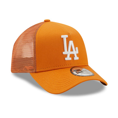 New Era 9FORTY A-Frame L.A. Dodgers Trucker Cap - MLB League Essential II - Orange-Weiß