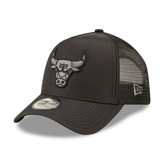 New Era 9FORTY A-Frame Chicago Bulls Trucker Cap - NBA Tonal Black - Schwarz