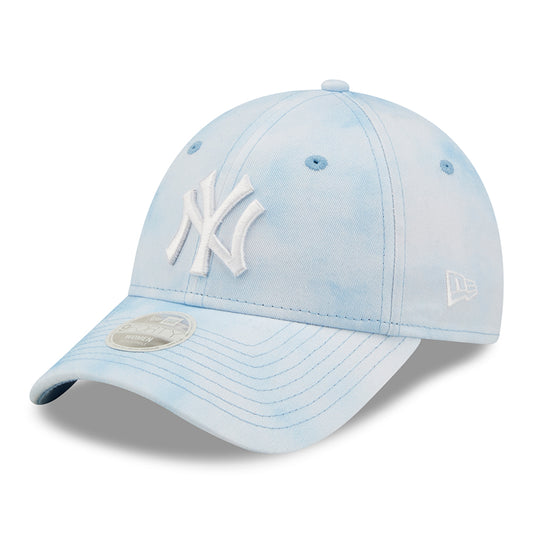 New Era Damen 9FORTY New York Yankees Baseball Cap - MLB Pastel Tie Dye - Himmelblau-Weiß