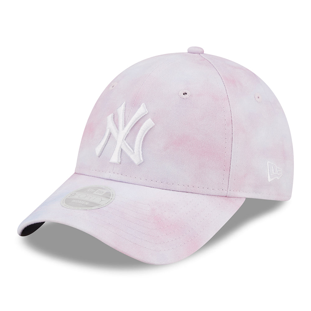 New Era Damen 9FORTY New York Yankees Baseball Cap - MLB Pastel Tie Dye - Lavendel-Weiß