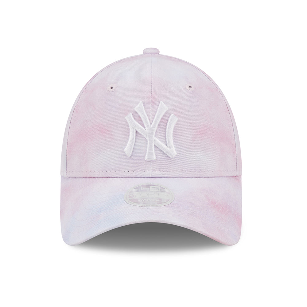 New Era Damen 9FORTY New York Yankees Baseball Cap - MLB Pastel Tie Dye - Lavendel-Weiß
