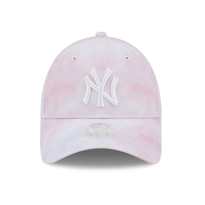 New Era Damen 9FORTY New York Yankees Baseball Cap - MLB Pastel Tie Dye - Lavendel-Weiß