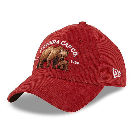 New Era 9TWENTY Kord Bär Baseball Cap - Wildlife Casual Classic - Weinrot