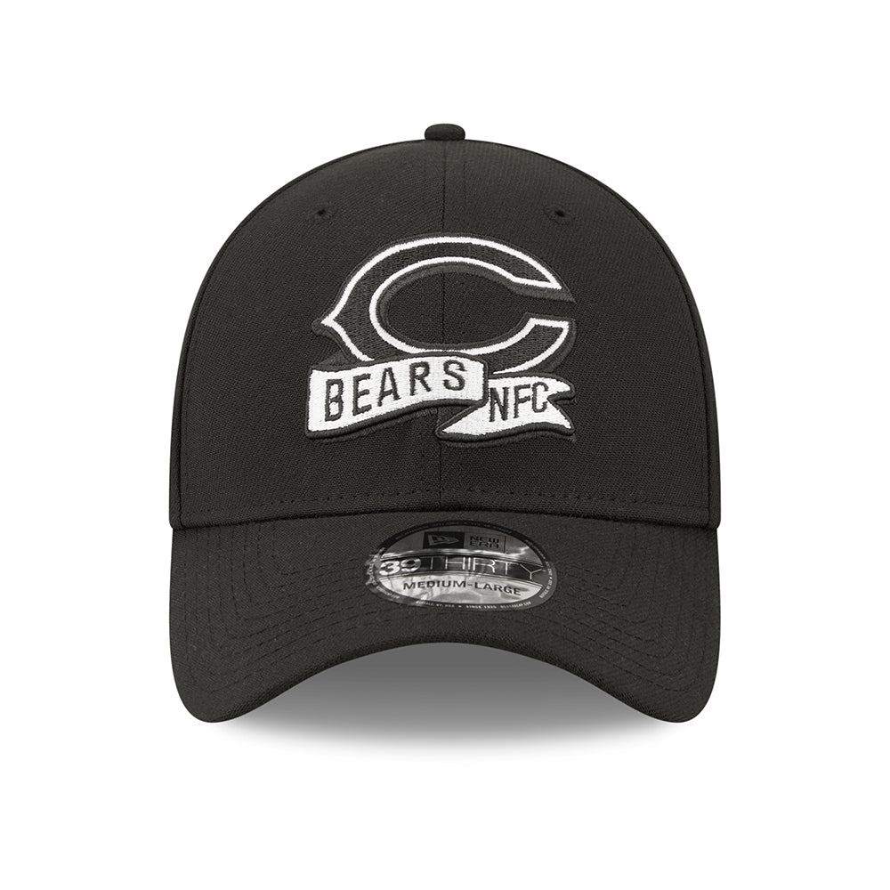 New Era 39THIRTY Chicago Bears Baseball Cap - NFL Sideline - Schwarz-Weiß