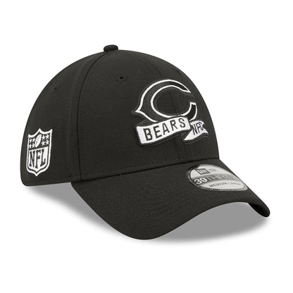 New Era 39THIRTY Chicago Bears Baseball Cap - NFL Sideline - Schwarz-Weiß