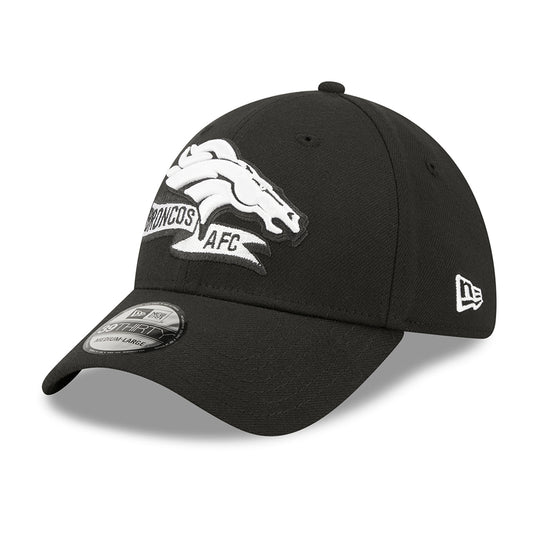 New Era 39THIRTY Denver Broncos Baseball Cap - NFL Sideline - Schwarz-Weiß