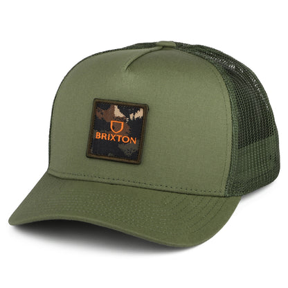 Brixton Alpha Block NetPlus MP Trucker Cap - Olivgrün