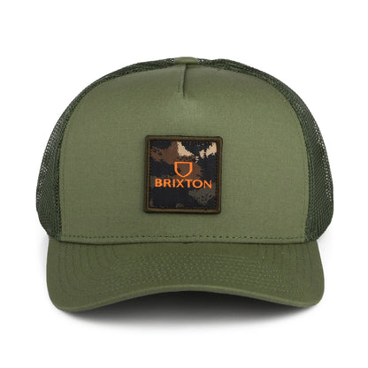 Brixton Alpha Block NetPlus MP Trucker Cap - Olivgrün