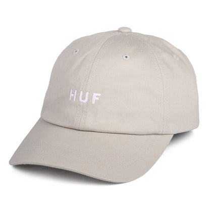 HUF Original Logo Baseball Cap mit gebogenem Visier aus Baumwolle - Creme