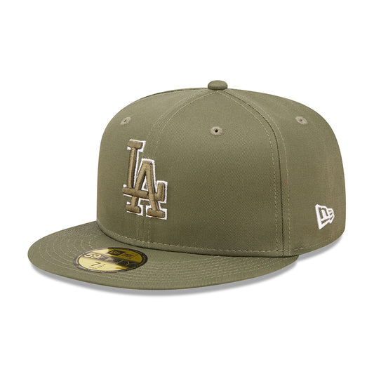 New Era 59FIFTY L.A. Dodgers Baseball Cap - MLB Team Outline - Olivgrün