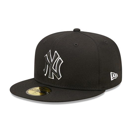 New Era 59FIFTY New York Yankees Baseball Cap - MLB Team Outline - Schwarz