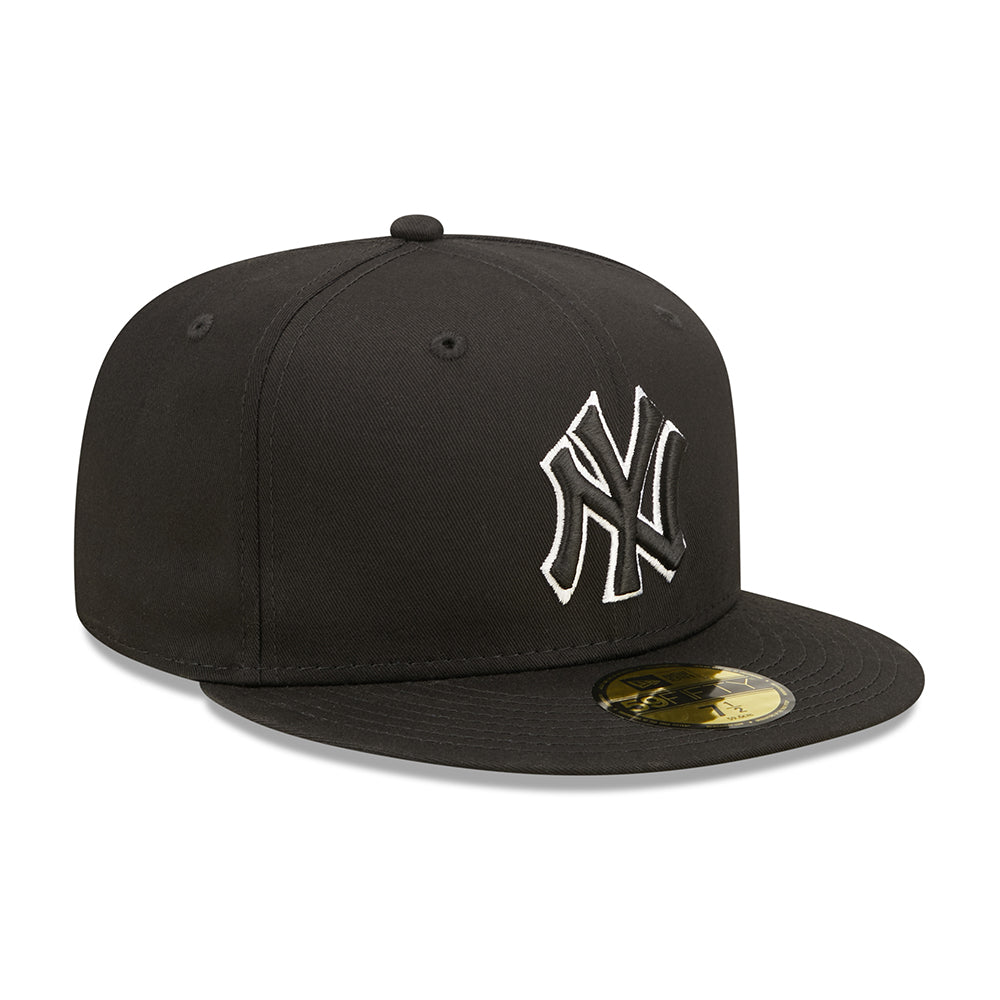 New Era 59FIFTY New York Yankees Baseball Cap - MLB Team Outline - Schwarz