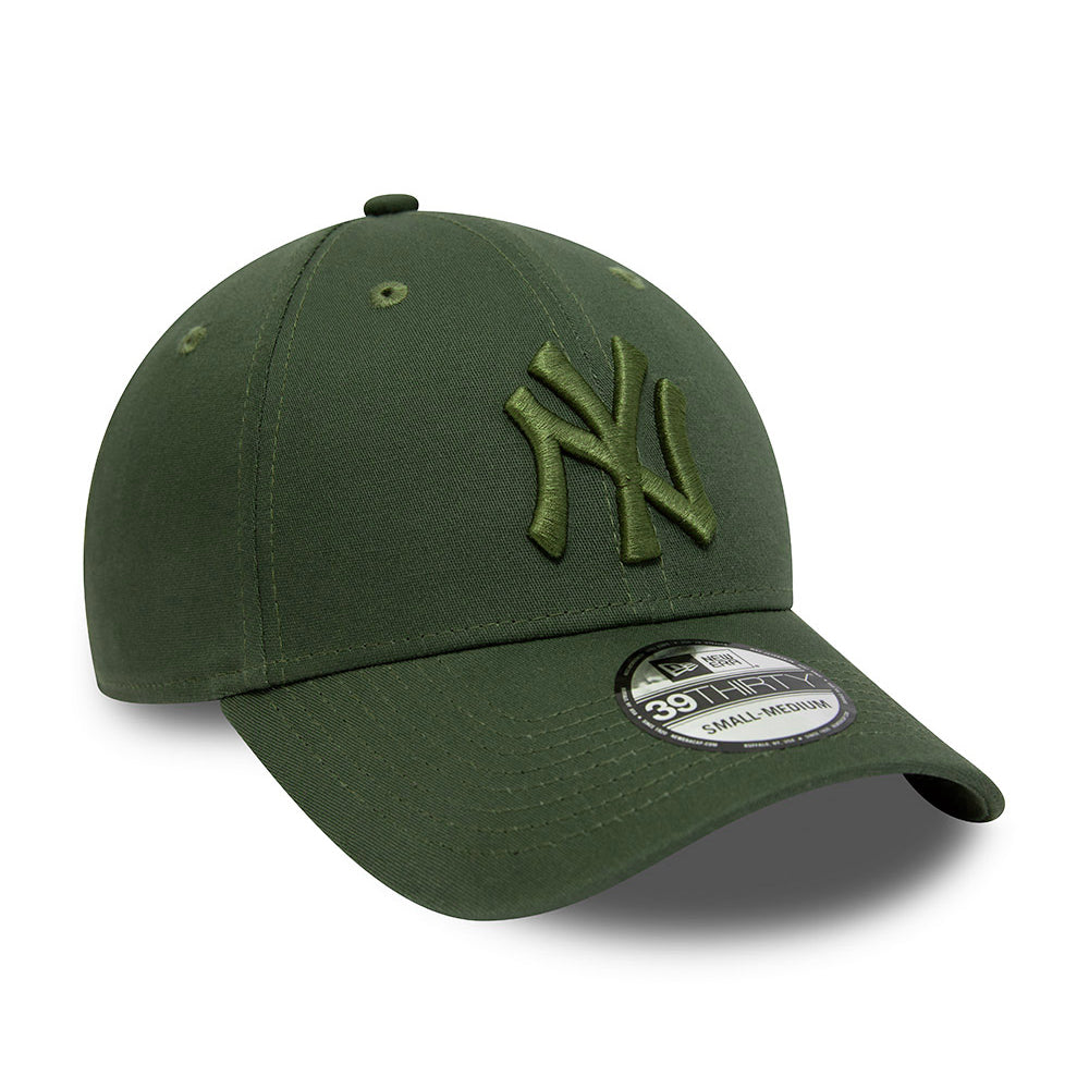 New Era 39THIRTY New York Yankees Baseball Cap - MLB League Essential II - Olivgrün auf Olivgrün