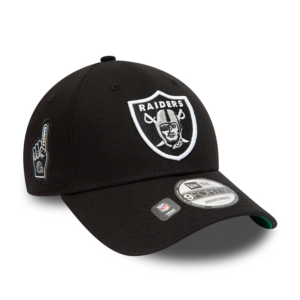 New Era 9FORTY Las Vegas Raiders Baseball Cap - NFL Team Side Patch - Schwarz