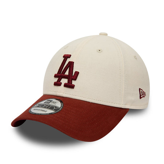 New Era 9FORTY L.A. Dodgers Baseball Cap - MLB - Cremefarben-Kardinalrot