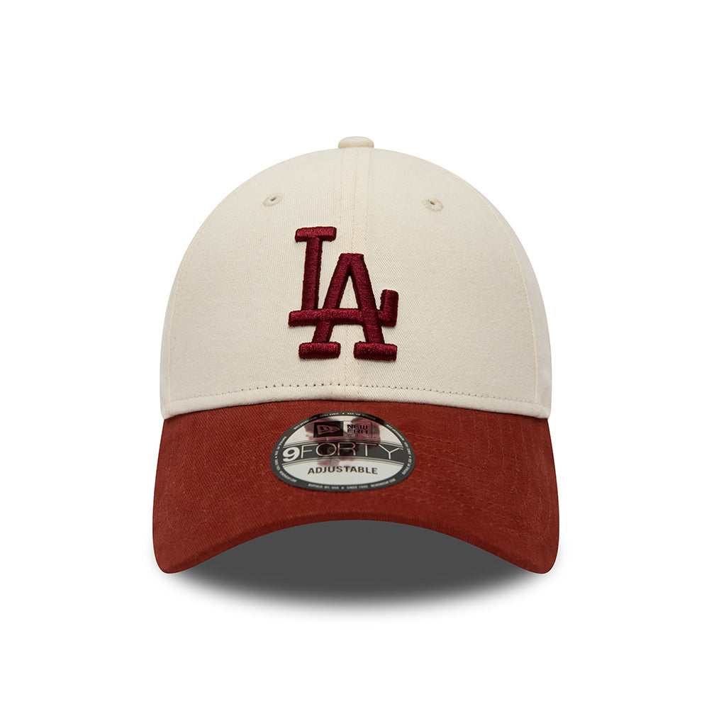 New Era 9FORTY L.A. Dodgers Baseball Cap - MLB - Cremefarben-Kardinalrot