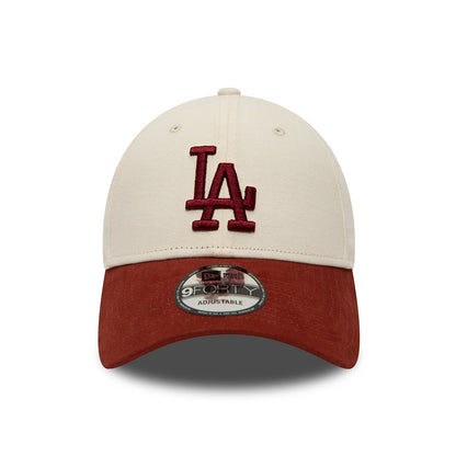 New Era 9FORTY L.A. Dodgers Baseball Cap - MLB - Cremefarben-Kardinalrot