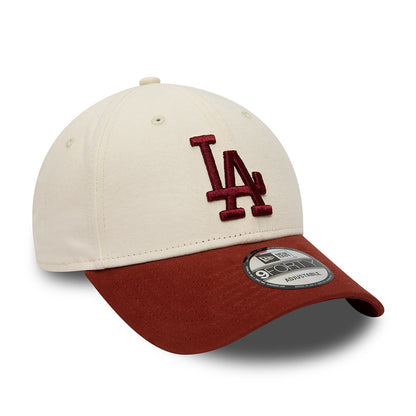New Era 9FORTY L.A. Dodgers Baseball Cap - MLB - Cremefarben-Kardinalrot