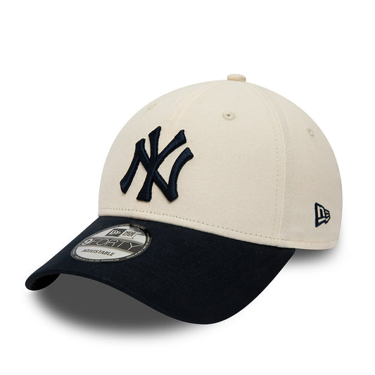 New Era 9FORTY New York Yankees Baseball Cap MLB - Cremefarben-Marineblau