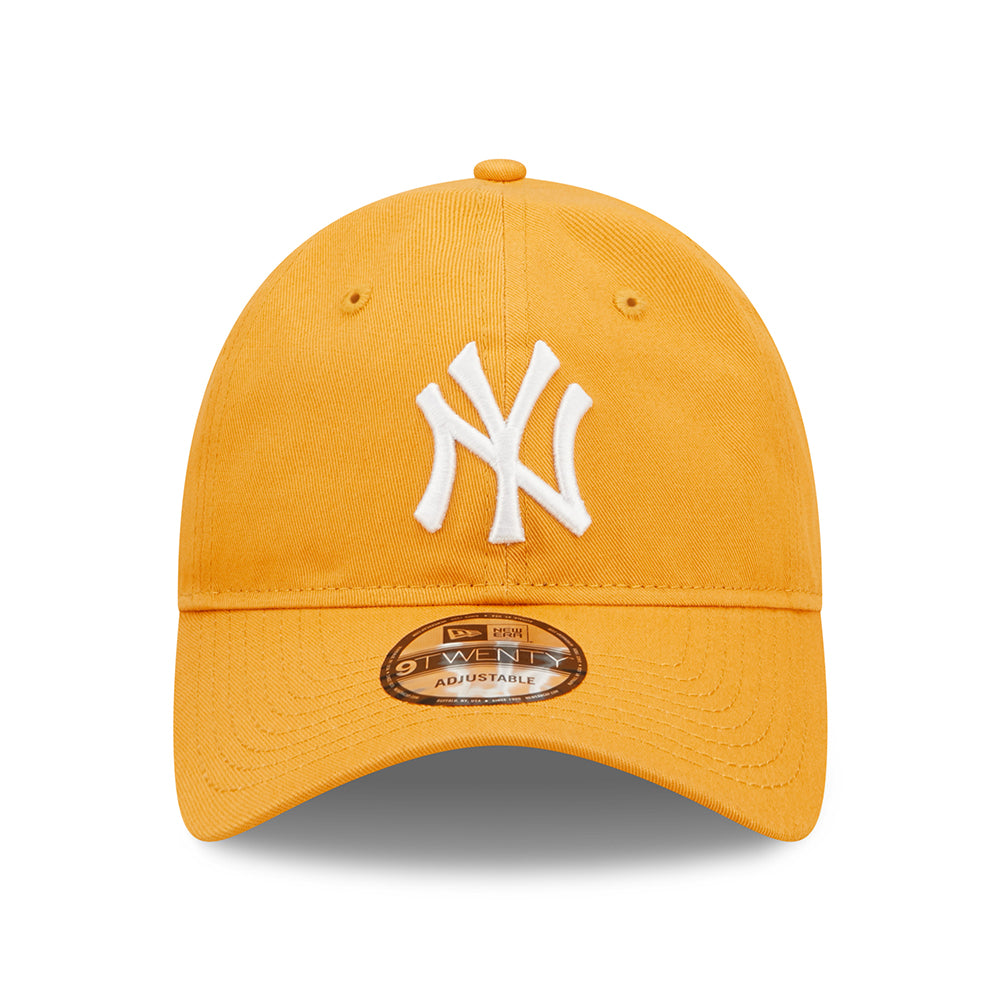 New Era 9TWENTY New York Yankees Baseball Cap - MLB League Casual - Senfgelb-Weiß