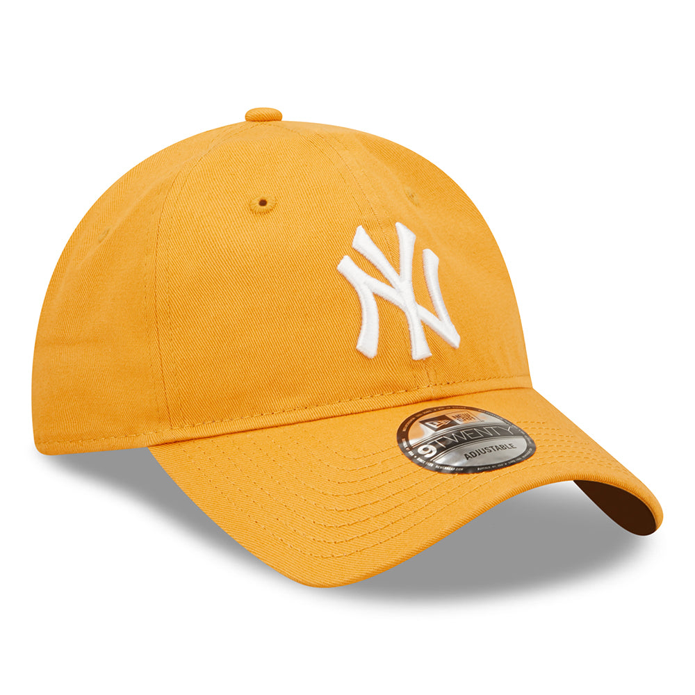 New Era 9TWENTY New York Yankees Baseball Cap - MLB League Casual - Senfgelb-Weiß