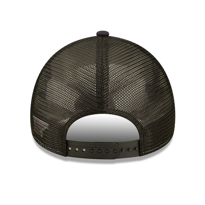 New Era 9FORTY Repreve New York Trucker Cap - US State Wordmark - Schwarz-Weiß