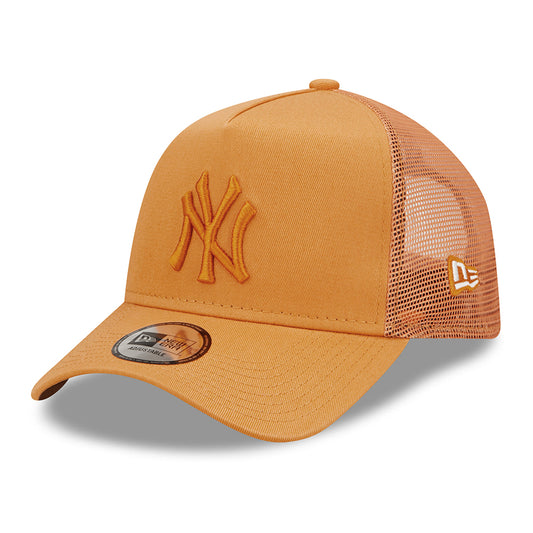 New Era 9FORTY A-Frame New York Yankees Trucker Cap - MLB Tonal Mesh - Orange
